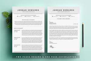 Clean Word Resume Template 4 Pages