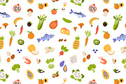 Healthy food seamless patterns, a Pattern Graphic by Good Studio (Thumbnail 4 of 12)