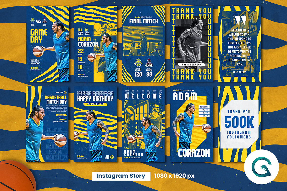 Basketball Social Media Pack, a Social Media Template by Geelator Studio (Photo 3 of 5)