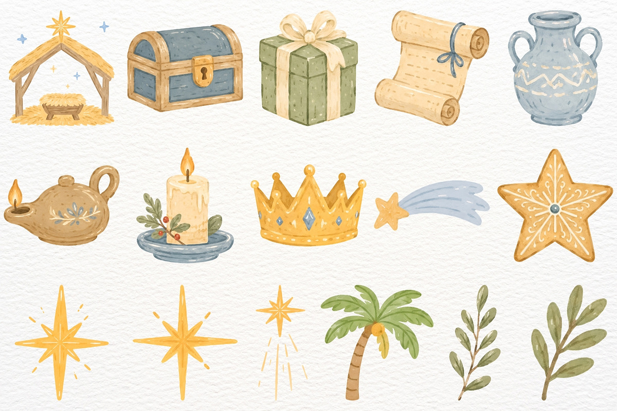 Nativity Christmas Clipart Jesus PNG, a Seasonal Illustration by SugarCloudStudioArt (Photo 4 of 5)