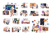 School teachers in classrooms set, an Education Illustration by Good Studio (Thumbnail 1 of 15)