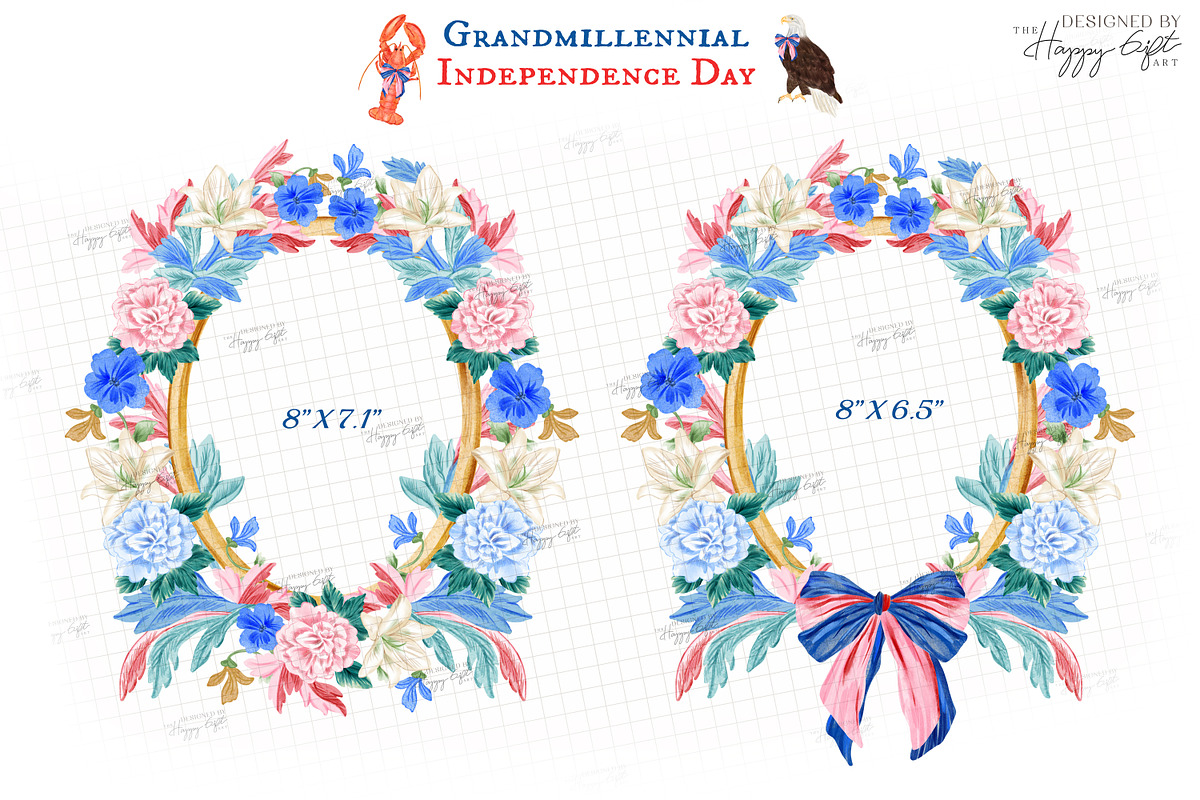Grandmillennial Independence Day, a Decorative Illustration by TheHappyGiftArt (Photo 3 of 21)