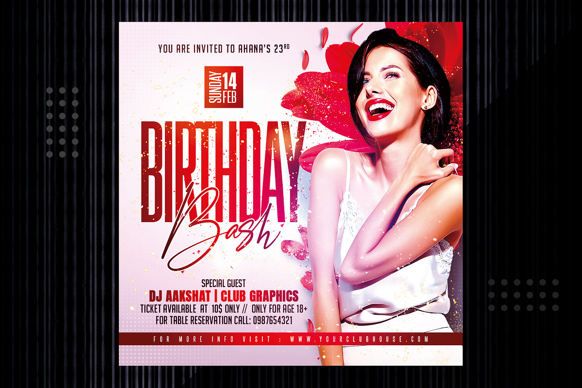 Birthday Flyer Template, a Templates & Theme by MithilaCreation (Photo 2 of 5)