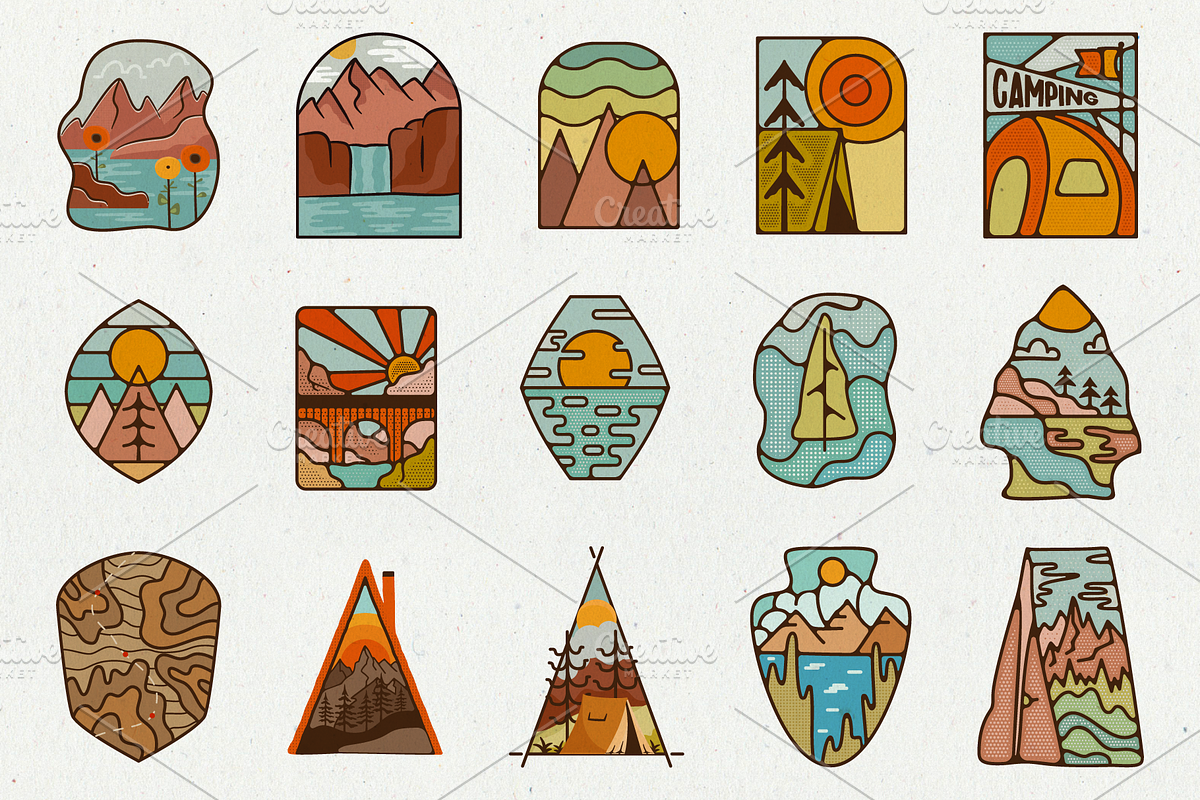 Camping Badges. Summer Travel Logos, a Branding & Logo Template by JeksonGraphics (Photo 2 of 7)