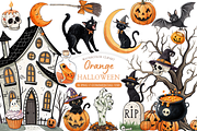 Watercolor Halloween PNG, a Decorative Illustration by MockupWizard (Thumbnail 1 of 5)
