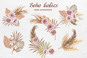 Boho Babies. Watercolor Collection