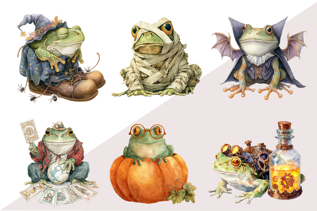 Halloween Frog Clipart, an Illustration by Design Market (Photo 4 of 6)