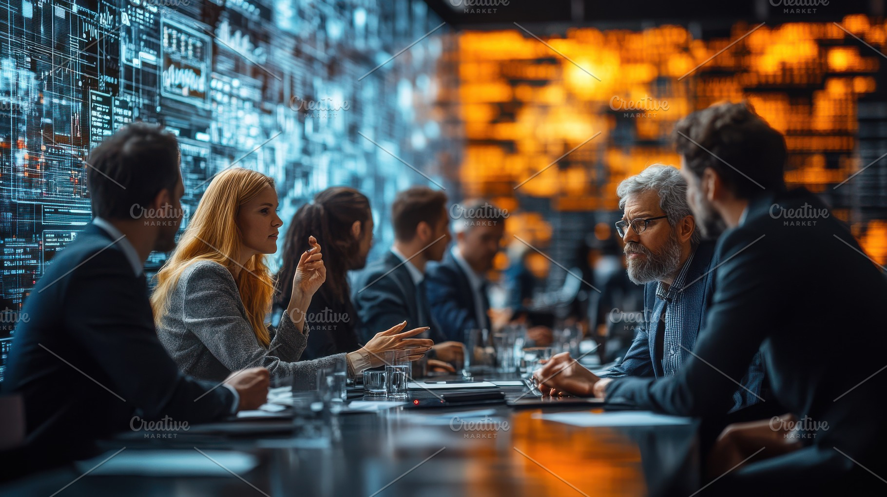Business team meeting data analysis, a Background Photo by Pixeness