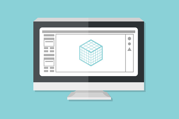 3D Printing Cad On Desktop Monitor