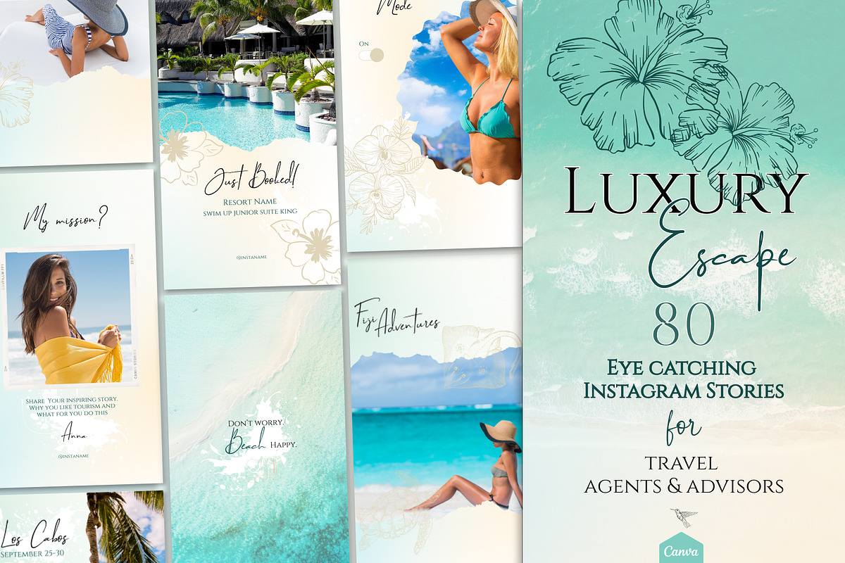 Travel Instagram Templates for Agent, a Social Media Template by Under My Cozy Roof (Photo 1 of 10)