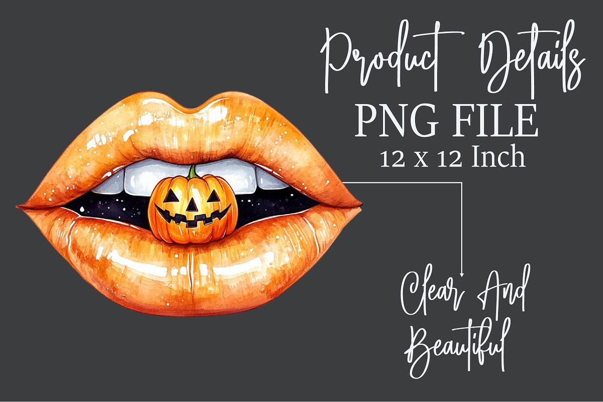Watercolor Halloween Lips Clipart, an Illustration by Rose Art (Photo 5 of 5)