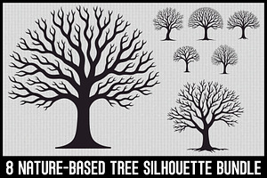 Nature Tree Silhouette Set, an Illustration by Creativeshirt