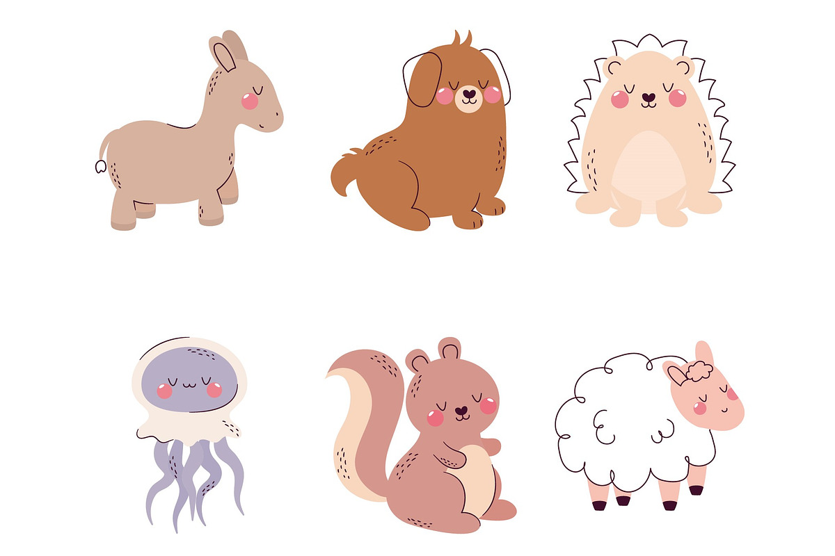 Cute Animals Illustration Set preview 2