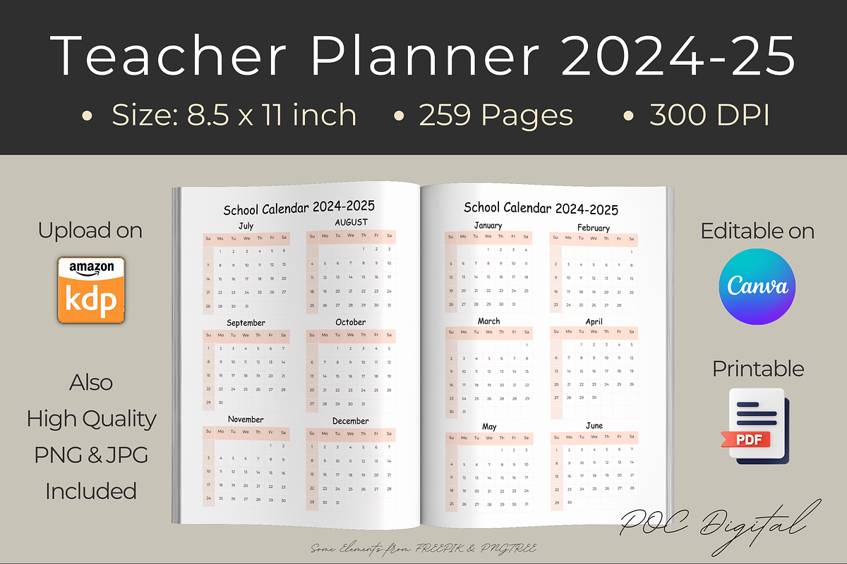 2024-2025 Academic Teacher Planner, a Print Template by POC Digital (Photo 4 of 10)