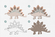 DINOSAURS clipart + SVG files, an Illustration by Alina Mubarak (Thumbnail 6 of 14)
