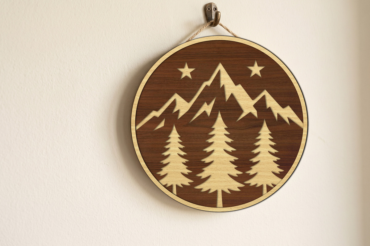 Mountain Scene Sign SVG, Layered, an Object Graphic by Libby Wishes (Photo 3 of 4)