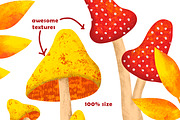 Fall Mushrooms Clipart and Patterns, a Pattern Graphic by Lagmar Design (Thumbnail 2 of 14)