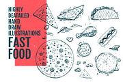 50+ Hand Drawn Fast Food Elements, a Food Illustration by Vitaliy Starkov (Thumbnail 7 of 8)