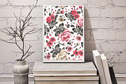 Seamless Flowers Peonies Chamomile, a Pattern Graphic by Vintage (Thumbnail 7 of 11)