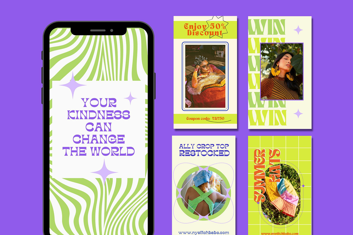 Funky Instagram Templates Bundle, a Social Media Template by Hell Yeah Designs (Photo 6 of 13)