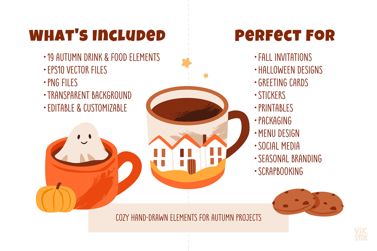 Cozy Autumn Drinks Clipart, a Food Illustration by vik.stock (Photo 5 of 6)