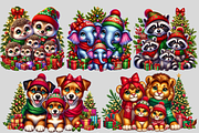 Christmas animal families, an Animal Illustration by AnetArtStore (Thumbnail 3 of 8)