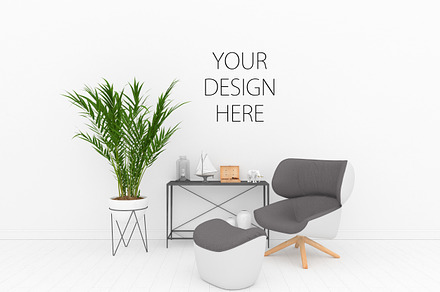 Interior mockup - blank wall mockup, a Photo by Hunny Badger
