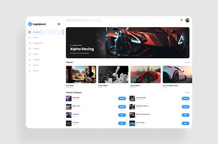 Gaming Dashboard UI Kit, an UI Kit Template by iDoodle Studio