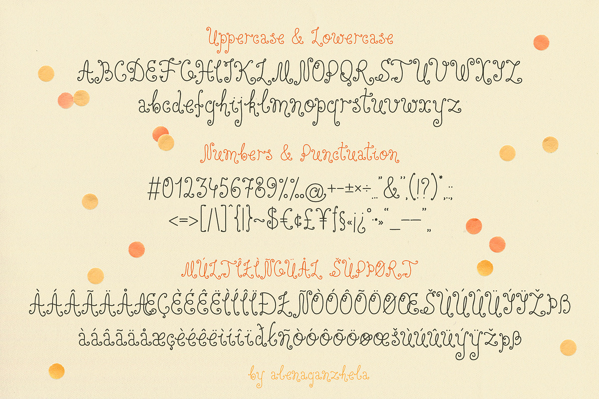Rue Clementine - curly font, a Handwritten Font by alenaganzhela (Photo 6 of 9)