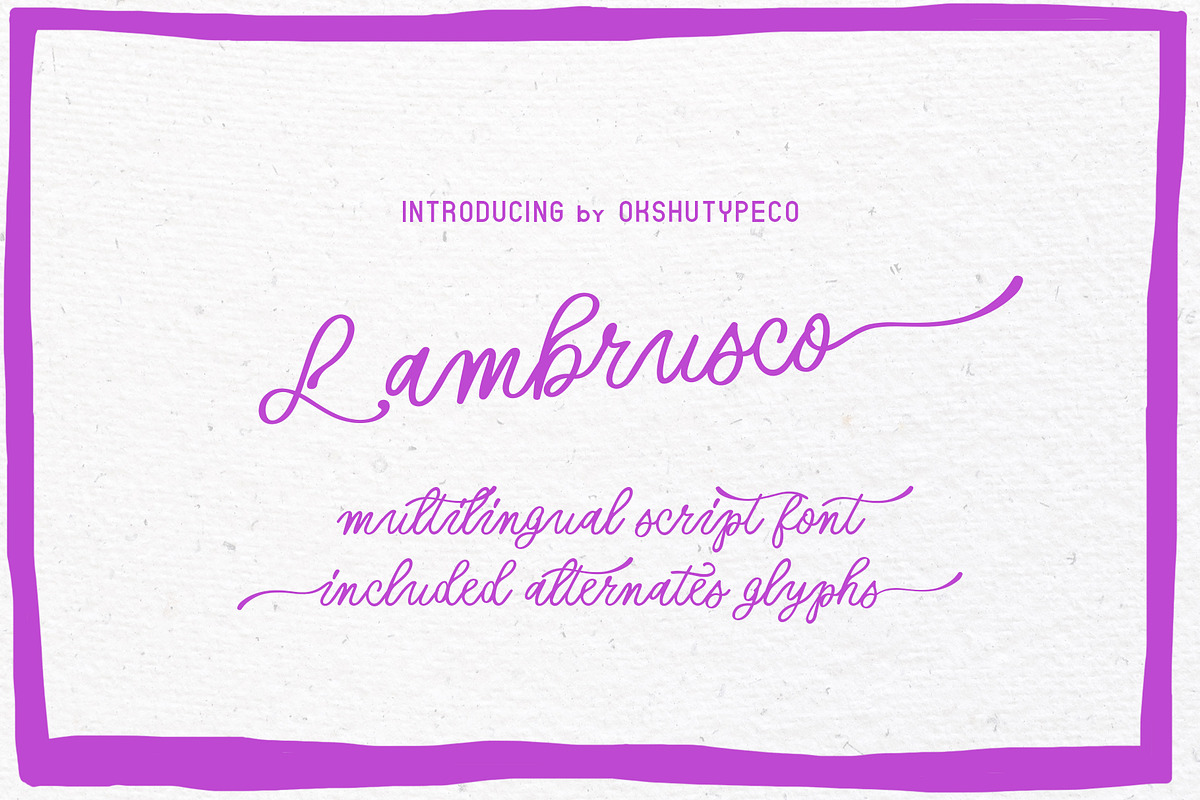 Lambrusco, a Handwritten Font by Alexander Tiunov (Photo 1 of 7)