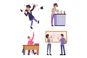 Students. Smart characters in, an Education Illustration by Onyx