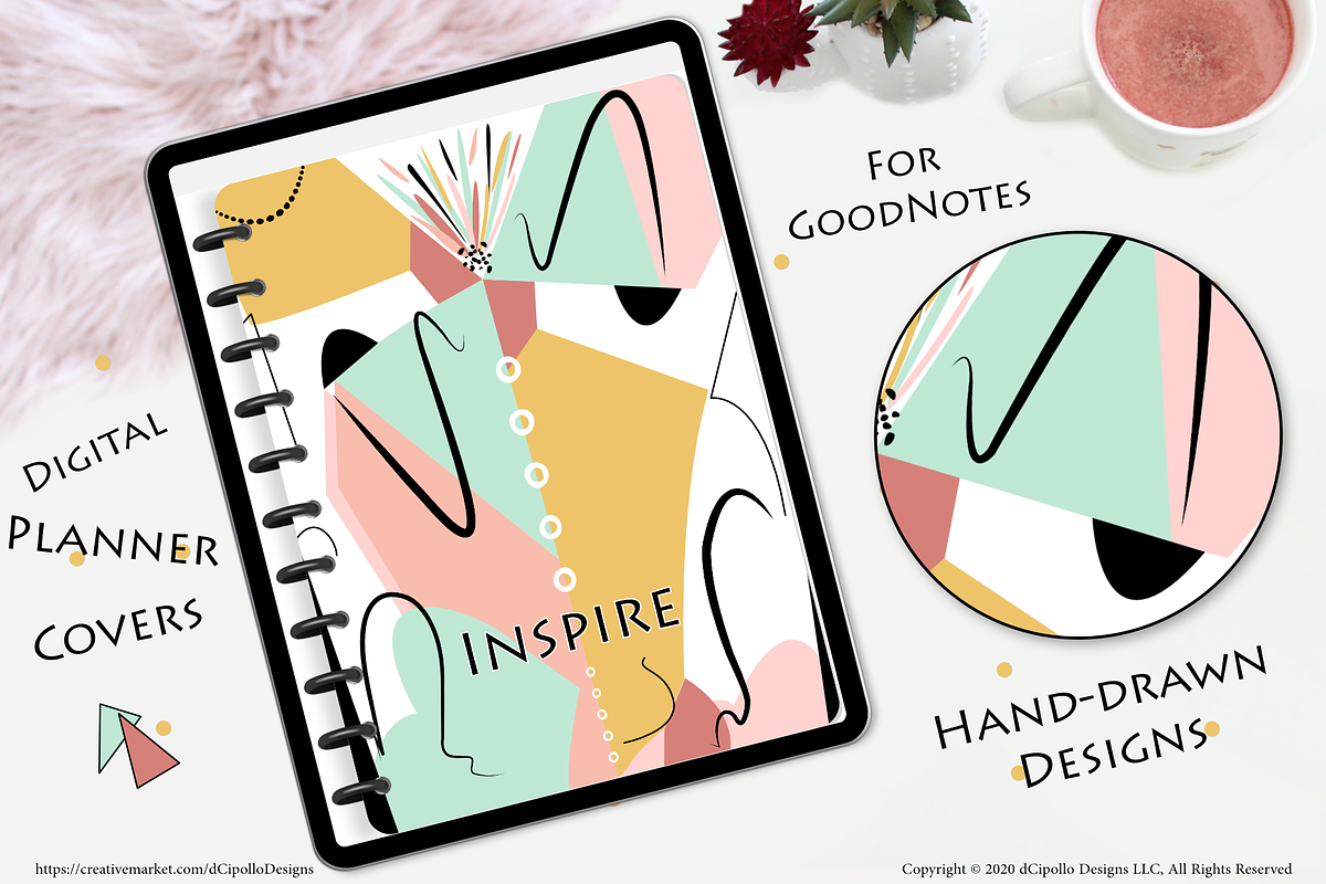 Inspire Digital Planner Covers, a Stationery Template by dCipollo Designs (Photo 3 of 6)
