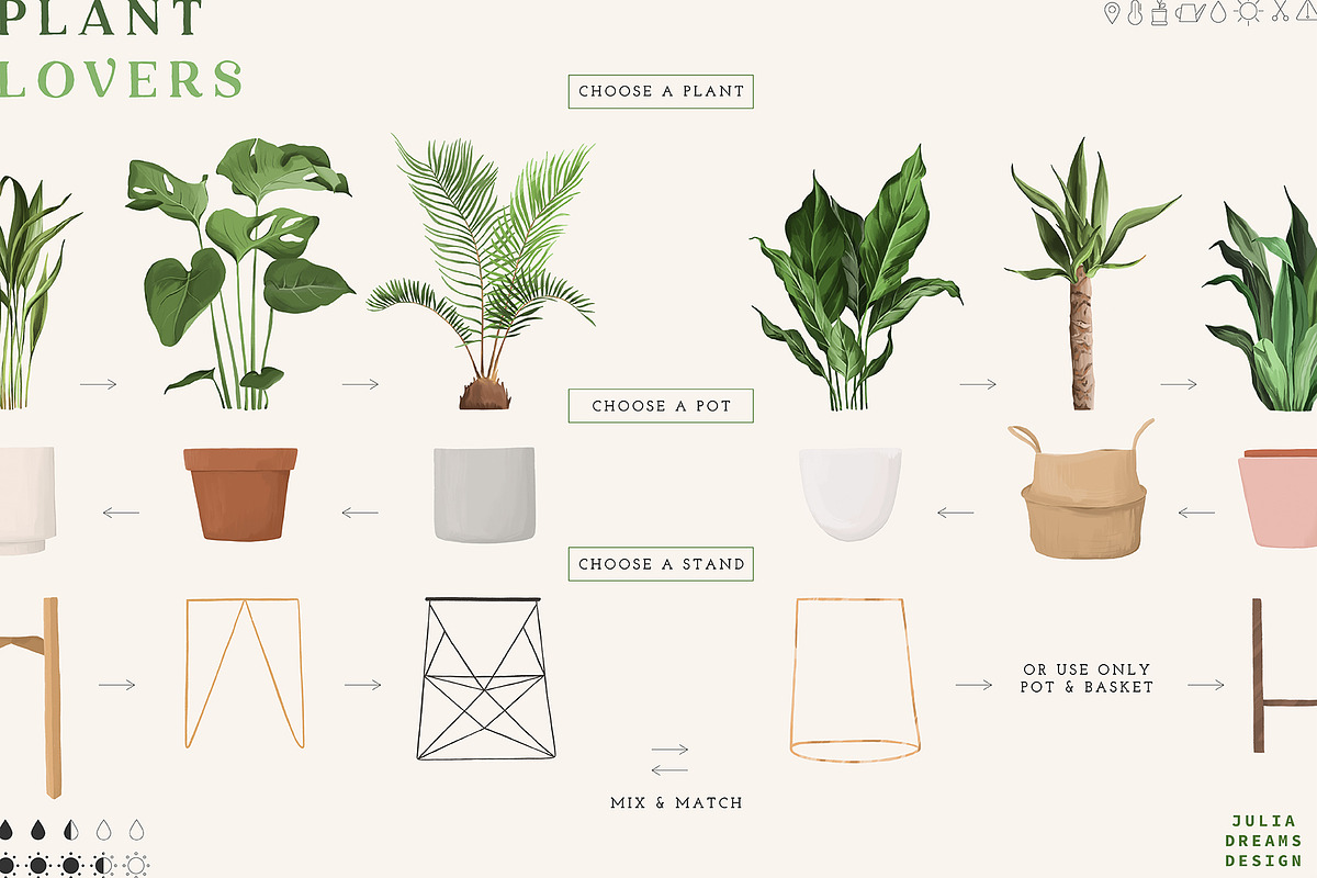 Plant Lovers Collection, a Texture Illustration by Julia Dreams (Photo 4 of 12)
