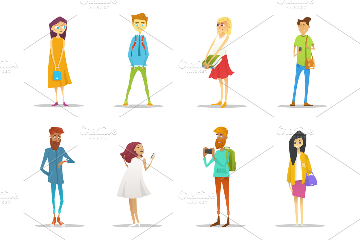 Set of students, an Education Illustration by I-RO (Photo 1 of 9)