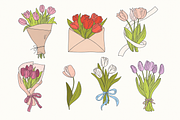 Spring Bouquets Clipart, a Decorative Illustration by Anna Studio (Thumbnail 9 of 12)