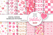 Watercolor Valentine Hearts Patterns, a Pattern Graphic by SvetaArtStore (Thumbnail 1 of 6)