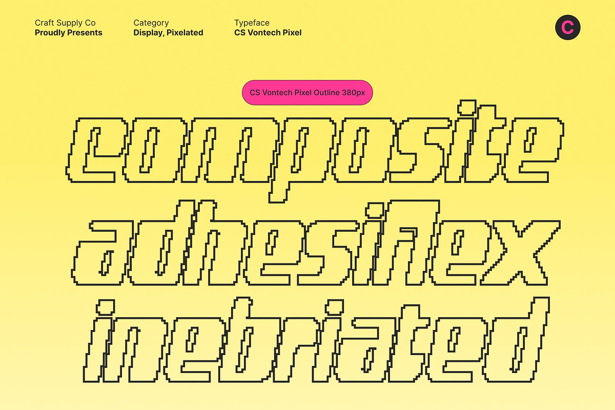 CS Vontech Pixel, a Sans Serif Font by Craft Supply Co. (Photo 7 of 8)