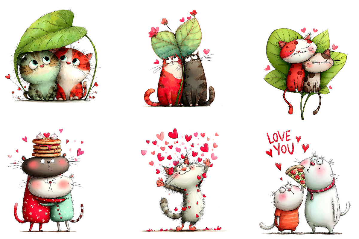 Sassy cat couple png clipart, an Illustration by CreationArt (Photo 7 of 7)