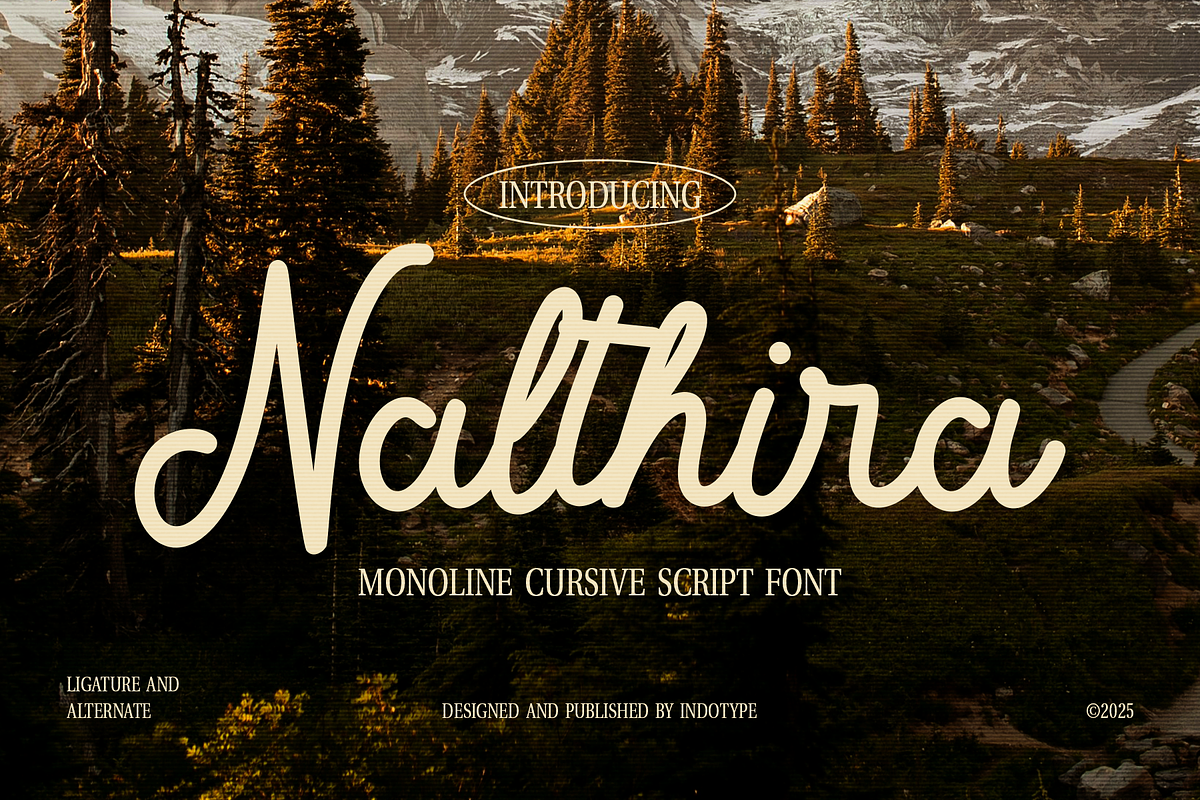 Nalthira - Monoline Cursive Script, a Font by Indotype Foundry (Photo 1 of 10)