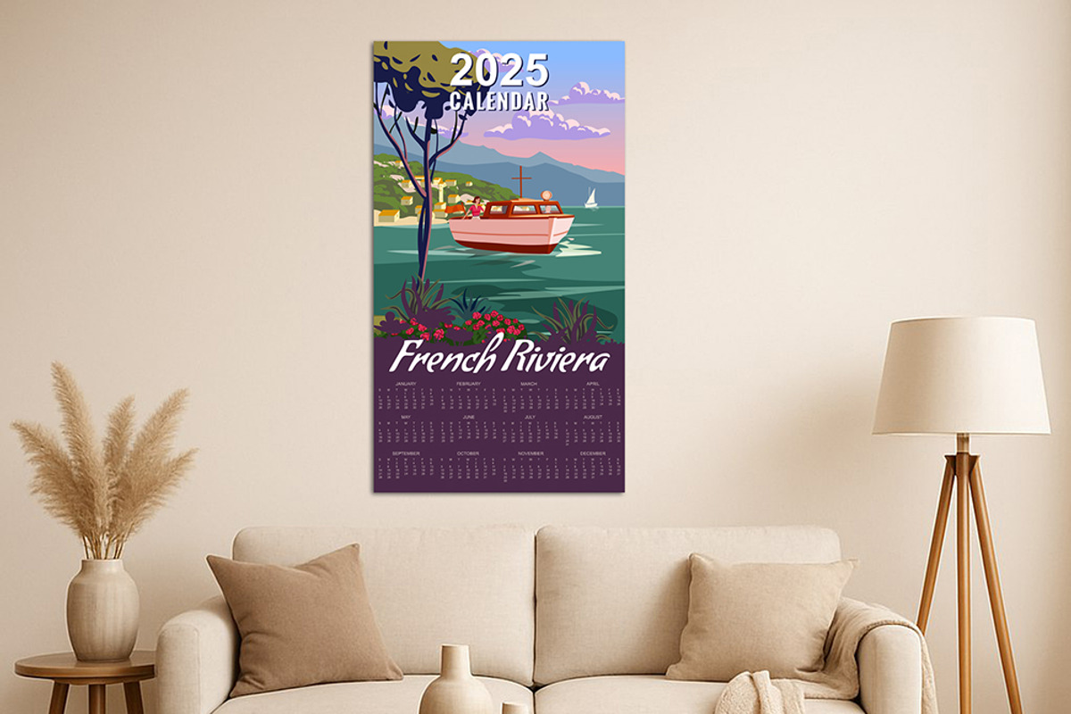 Calendar Monthly 2025 French Riviera, a Seasonal Illustration by Vector_Up (Photo 4 of 7)