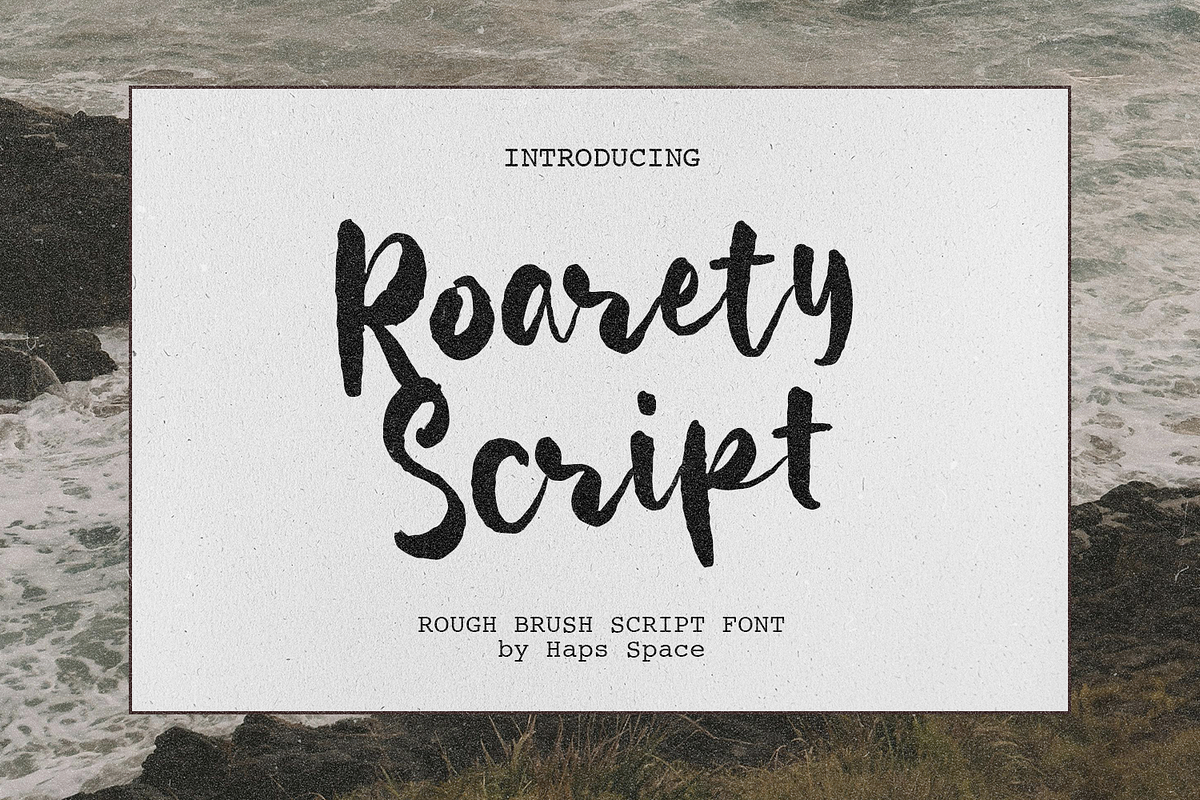 Roarety - Rough Script Font, a Font by Haps Space (Photo 1 of 8)
