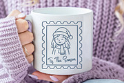 Christmas Girl Stamp PNG, an Illustration by Daily.Designs (Thumbnail 4 of 6)