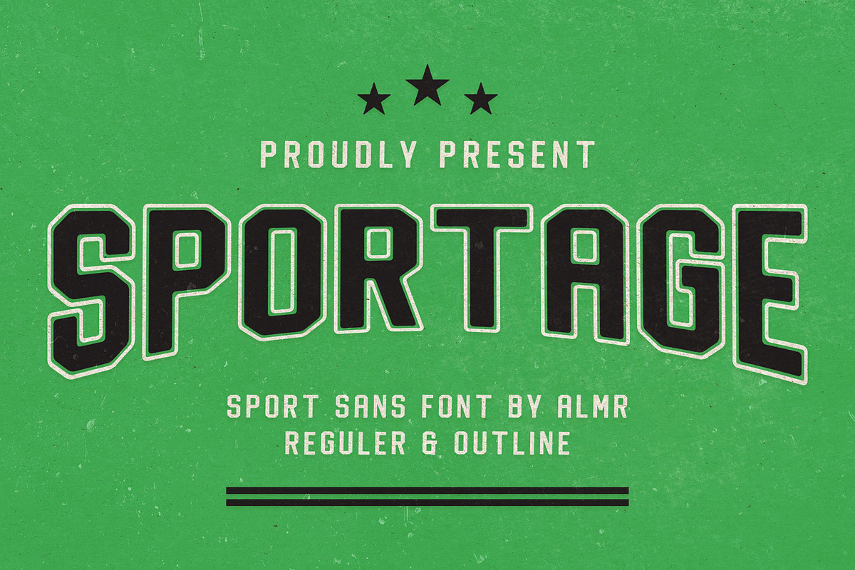 Sportage | retro sporty font, a Sans Serif Font by Almeera Std (Photo 1 of 7)