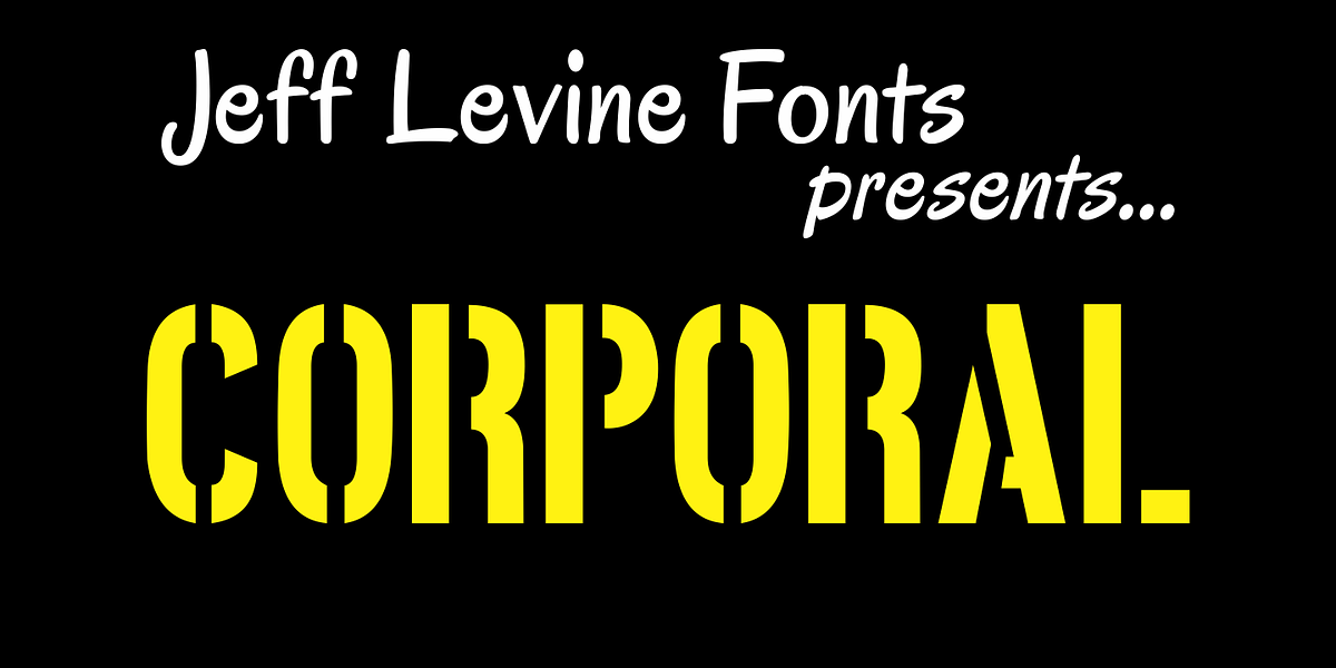 Corporal JNL, a Sans Serif Font by Jeff Levine Fonts