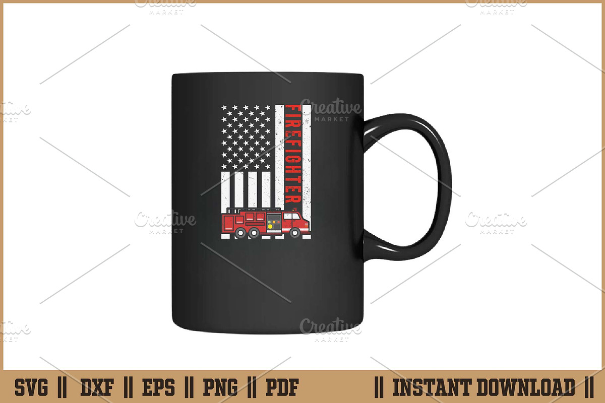 Firefighter American Flag Design SVG, an Illustration by Handy Arts Studio (Photo 3 of 3)