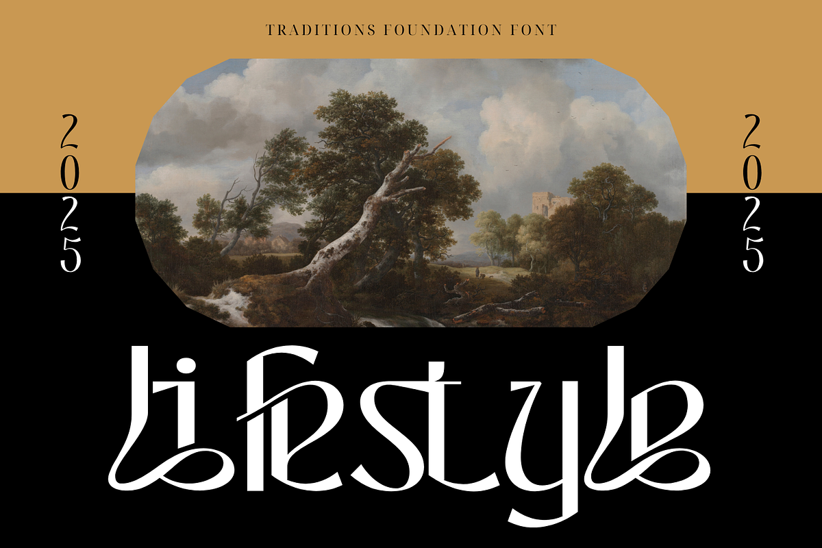 Traditions Foundation-Ligature Font, a Sans Serif Font by 177Studio (Photo 3 of 9)