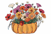 Autumn Pumpkin Floral Clipart, an Illustration by Designs_River (Thumbnail 4 of 10)
