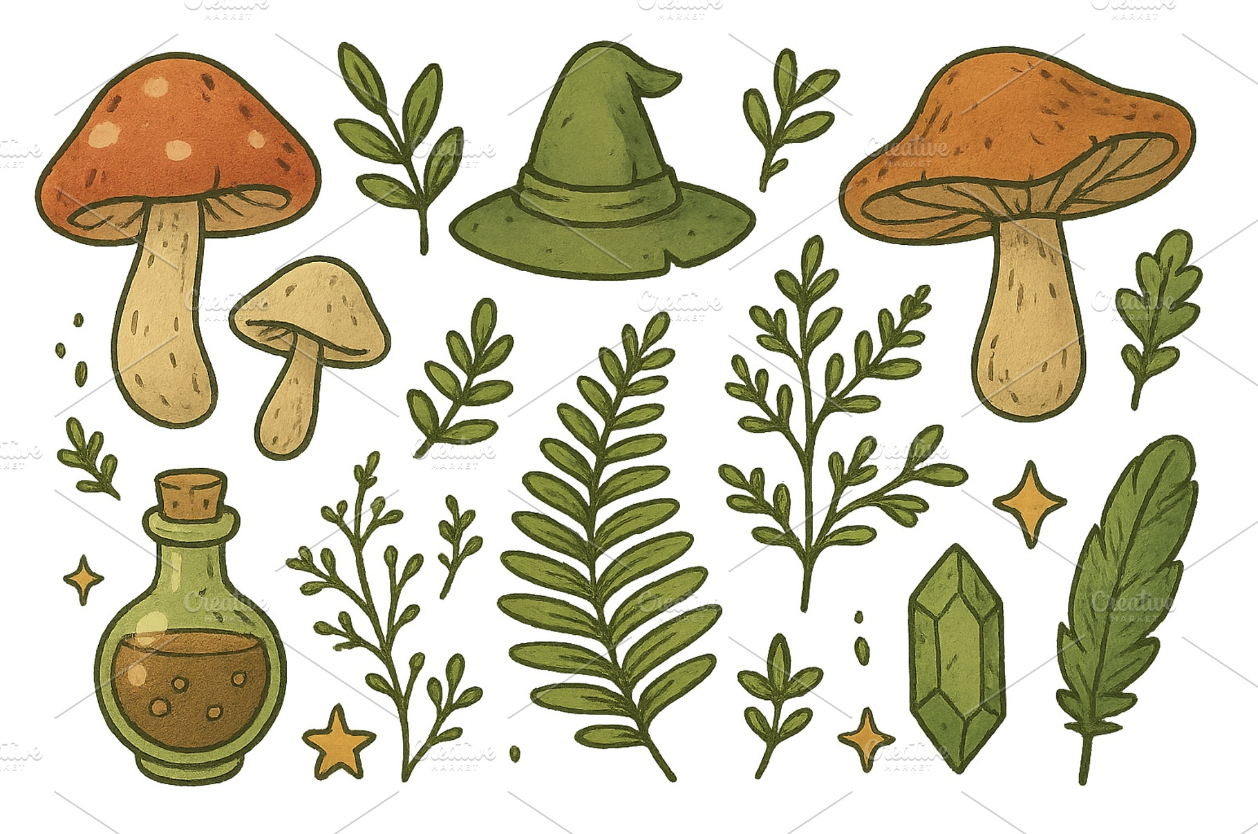 Colorful illustrations of mushrooms, an Arts & Entertainment Photo by ZinetroN