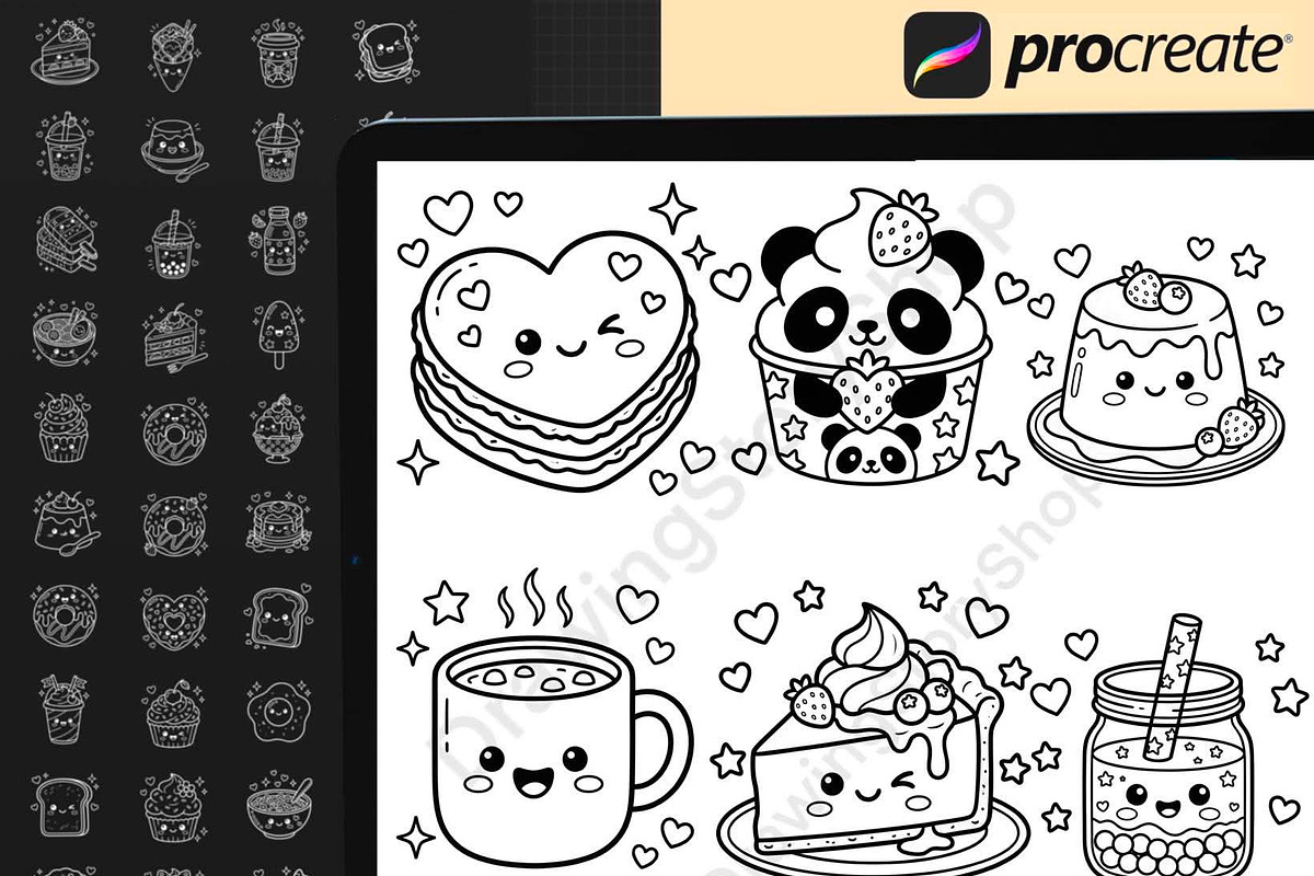 150 Procreate Sweet Doodle Stamps, a Brush Add-On by DrawingStoryShop (Photo 6 of 6)
