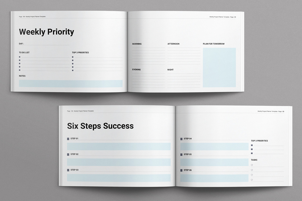 Weekly Project Planner Landscape, a Brochure Template by E-Type (Photo 5 of 7)